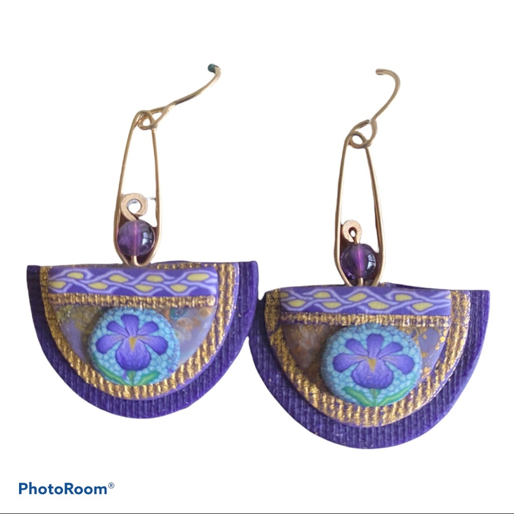 Never worn, artisan earrings